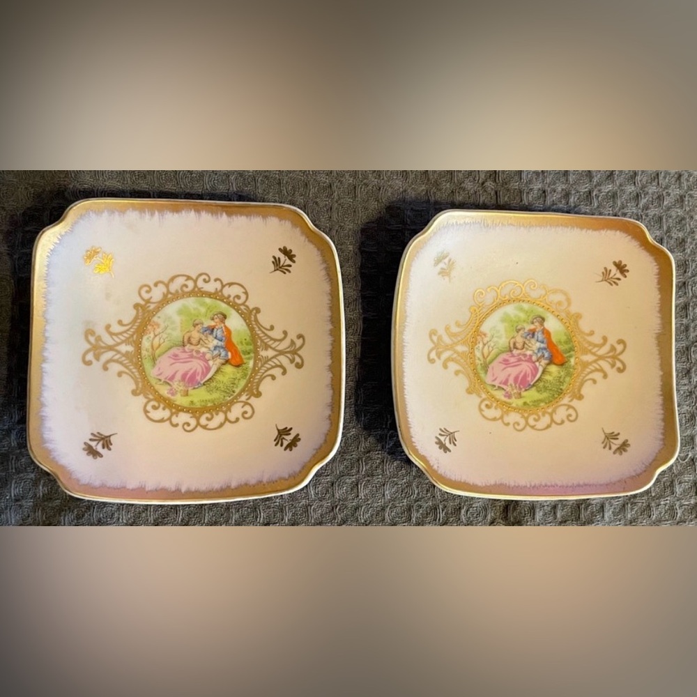 Lefton set of Elegant Cream Porcelain Plates